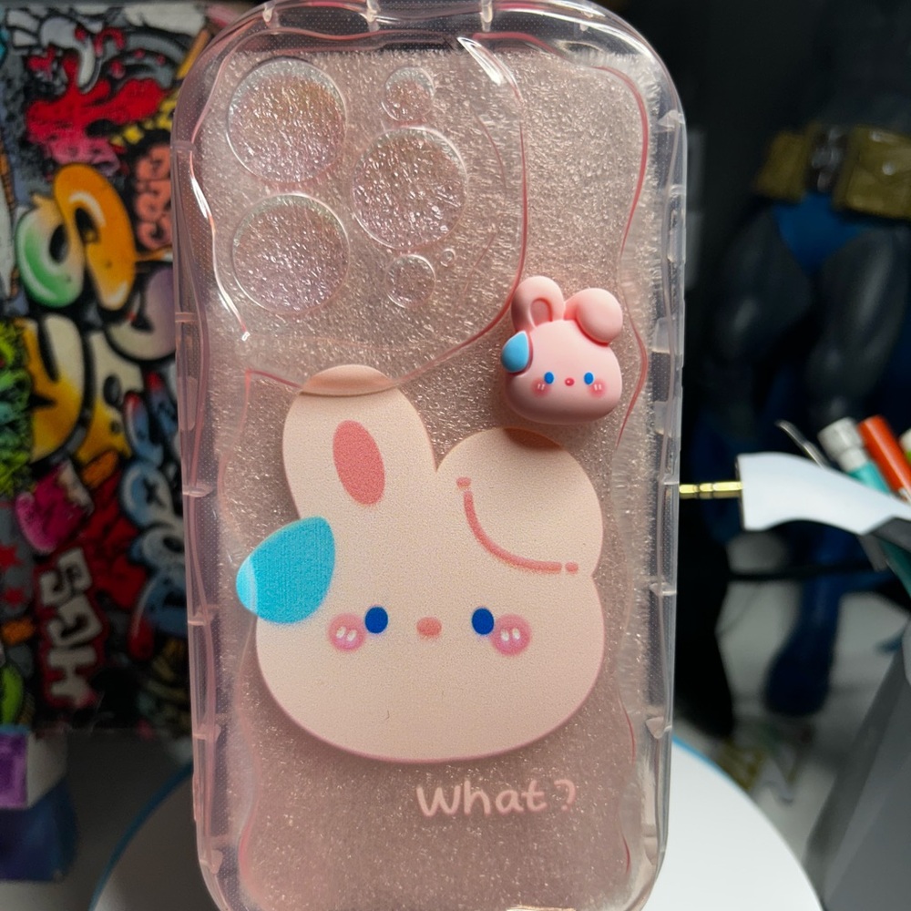Cute Pink Bunny iPhone 15 pro silicone case. New.